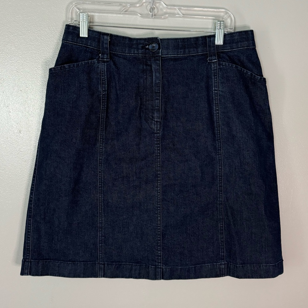 LL Bean Dark Denim Skirt